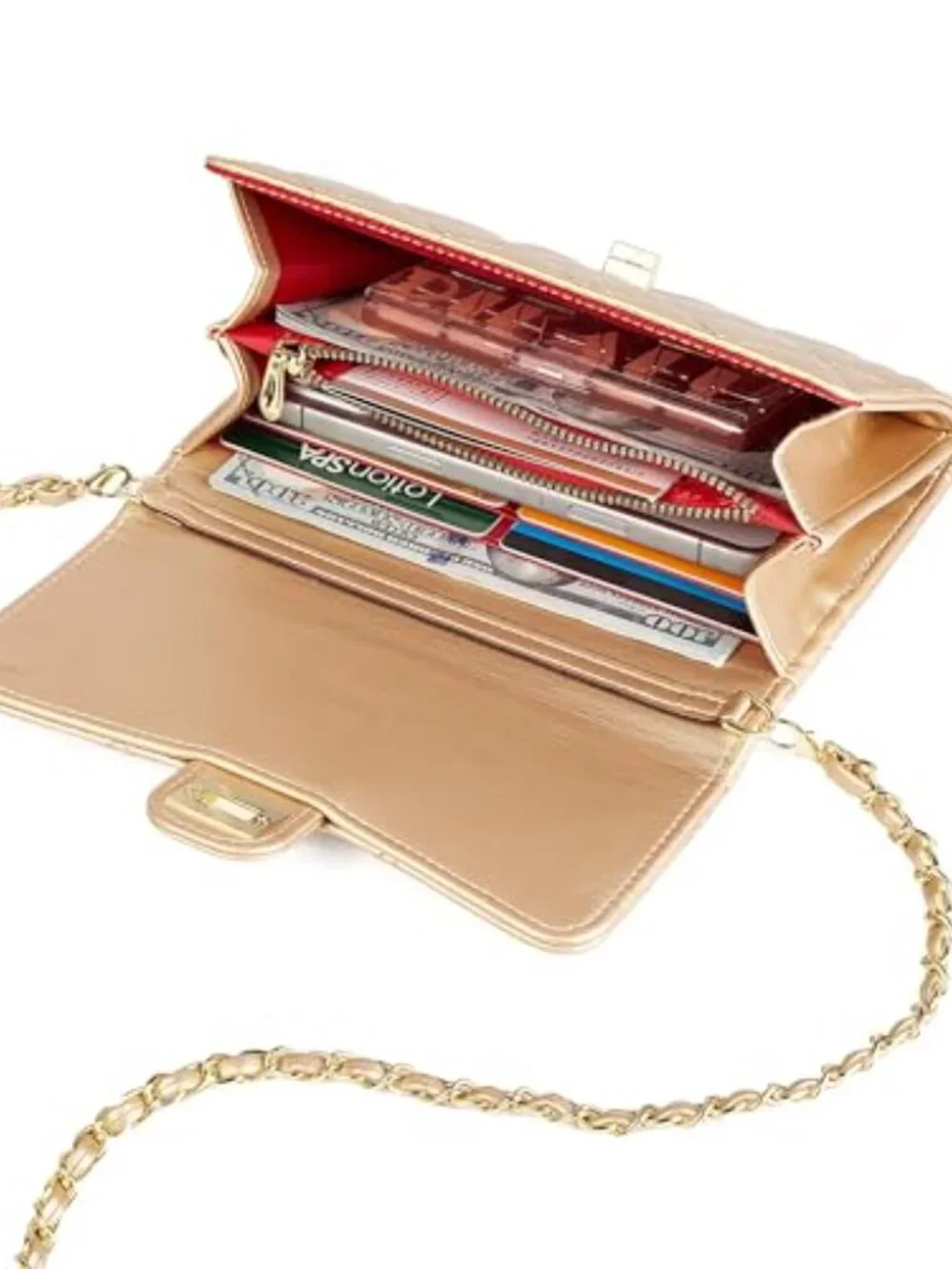 PU Leather Small Crossbody Bag Sling Purse with Chain Strap for Women
